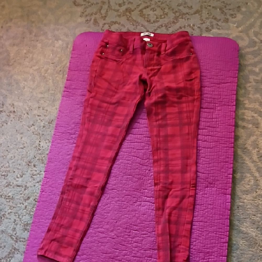 Mudd Vibrant Red Plaid Pants